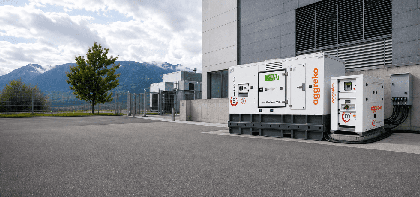 Mobile Stage-V-Generatoren für die Stromversorgung eines Rechenzentrums